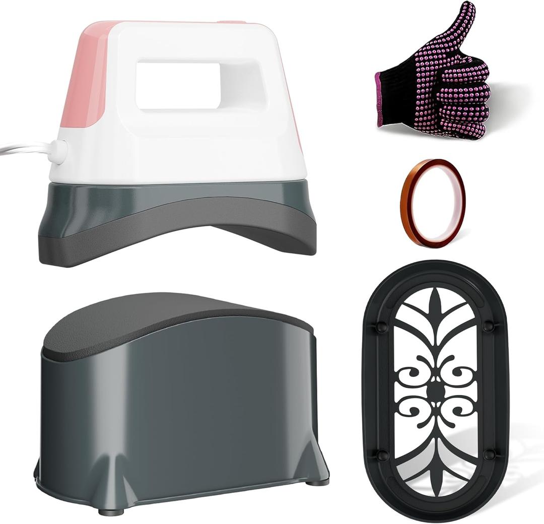 Hat Press,Portable Hat Heat Press with 6.3"x3.3" Ceramic-Coated Curved Heating Plate,Safety Base&Auto-Off,3-Level Hat Press Heat Machine for Cap Settings for Sublimation,HTV,DTF,Infusible Ink Project