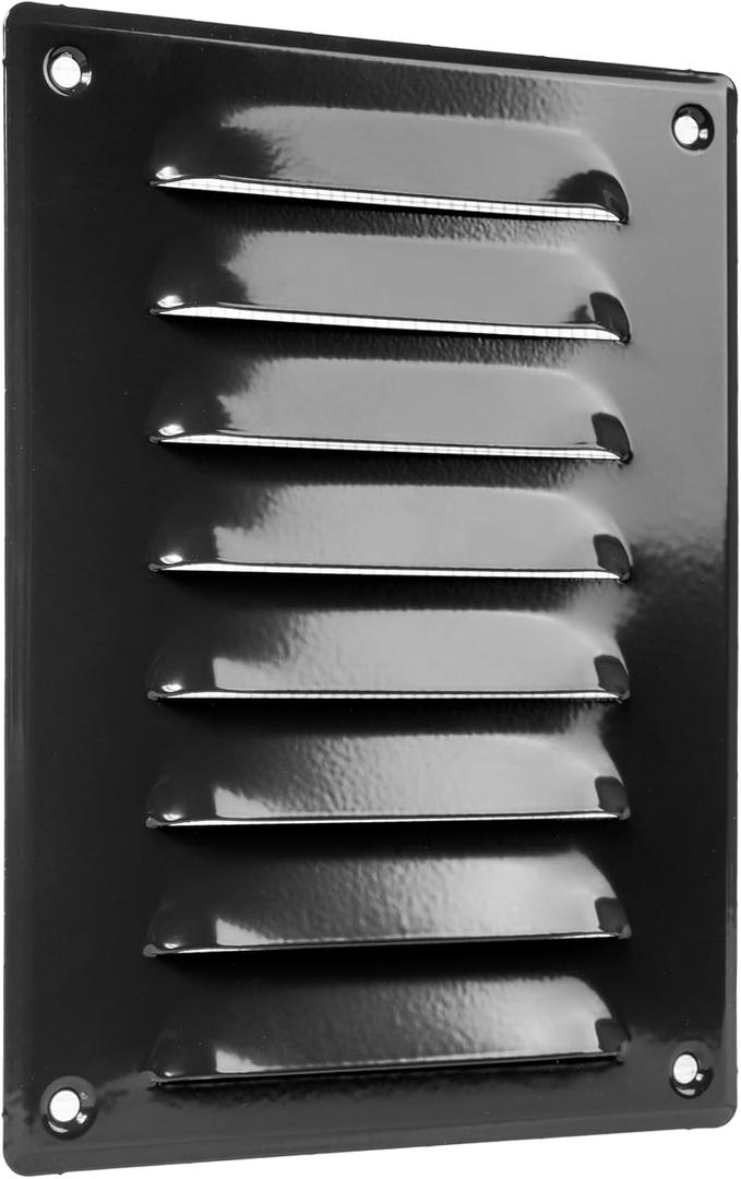 Vent Systems 5.5" x 7.5" Inch (Overall Dimensions) - Black - Air Vent Cover - Metal Air Return Grill with Built-in Protection Mesh - HVAC Vent Duct Cover for Home Improvement