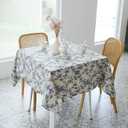 YiHomer Pastoral Square Tablecloth - 40 x 40 Inch Table Cloth - Washable Table Cover with Dust-Proof Wrinkle Resistant for Restaurant, Picnic, Indoor and Outdoor Dining, Floral (Dark Blue)