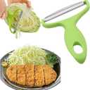 Vegetable Peeler Cabbage Cutting Machine MOANLMY shredded kitchen stainless steel peeling knife gadget shredded cabbage Coleslaw, a must-have tool for western restaurants (Green)