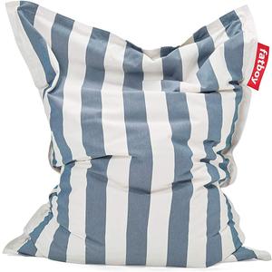 Fatboy Slim Outdoor Bean Bag Chair, Stripe Ocean Blue, Medium, 47"D x 61"W x 8"H