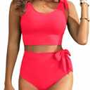 Two Piece High Waisted Swimsuits - Women Tummy Control Bikini Modest Bathing Suit 2PC 2025 Medium
