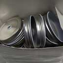 Mudder 26 Packs Mason Canning Jar Lids with Straw Hole for Metal Regular Wide Mouth Jar Mason Canning Lids with Straw Hole Leak Proof Reusable for Drinking Silver Diameter 2. 75 Inches