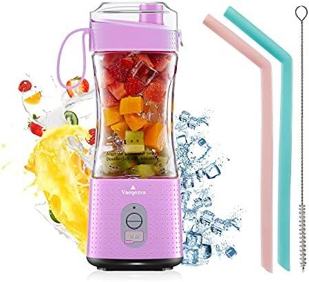 Vaeqozva Portable Blender USB Rechargeable Personal Mixer Fruit Mini Blender for Smoothie, Fruit Juice, Protein Shake, Milk Shakes Blue