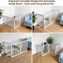 Dog Gate Indoor, Freestanding Dog Fence for The House, Doorways, Hallways,or Stairs,Pet Gate Foldable Wooden,Expandable 24" Height 4 Panels,White