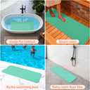 Anti-Slip Bathtub Shower mat, 39.3×15.7 inch（Approximately 100 × 40cm） Soft Oversized Machine Washable Non-Slip Bathtub mat with Drainage Holes, Bathroom Floor Suction Cup.（1-Opaque Mars Green）