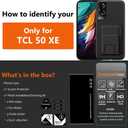 Compatible for TCL 50 XE 50XE 5G Phone Case, Folding Card Holder/Slots Kickstand/Stand Wallet Shockproof Protective Cover Case for TCL 50 XE 50XE 5G - Black
