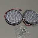 Partsam 4 inch Round Tail Light 21-2835 LEDs Red Stop Turn Load Lights with 1157 Socket TPE Gasket Clear Lens Replacement for Freightliner Kenworth Peterbilt Cascadia, 12V IP67 Waterproof 2pcs
