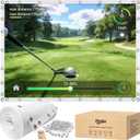 Golf Simulator Impact Screen for Home & Garage Training, Indoor Practice Screen, 5X Thicker 3-Layer Design, 40% Clearer HD Projection, Tool-Free Quick Install, Multi-Scene Use as Unique Gifts, ‎8.2 ft × 8.2 ft