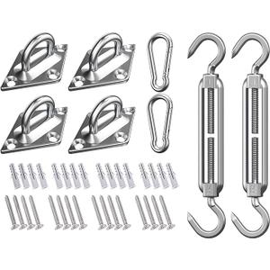 6 Inch Hardware Kit for Rectangl Square Sun Shade Sail Outdoor Pergolar Canopy Stainless Steel