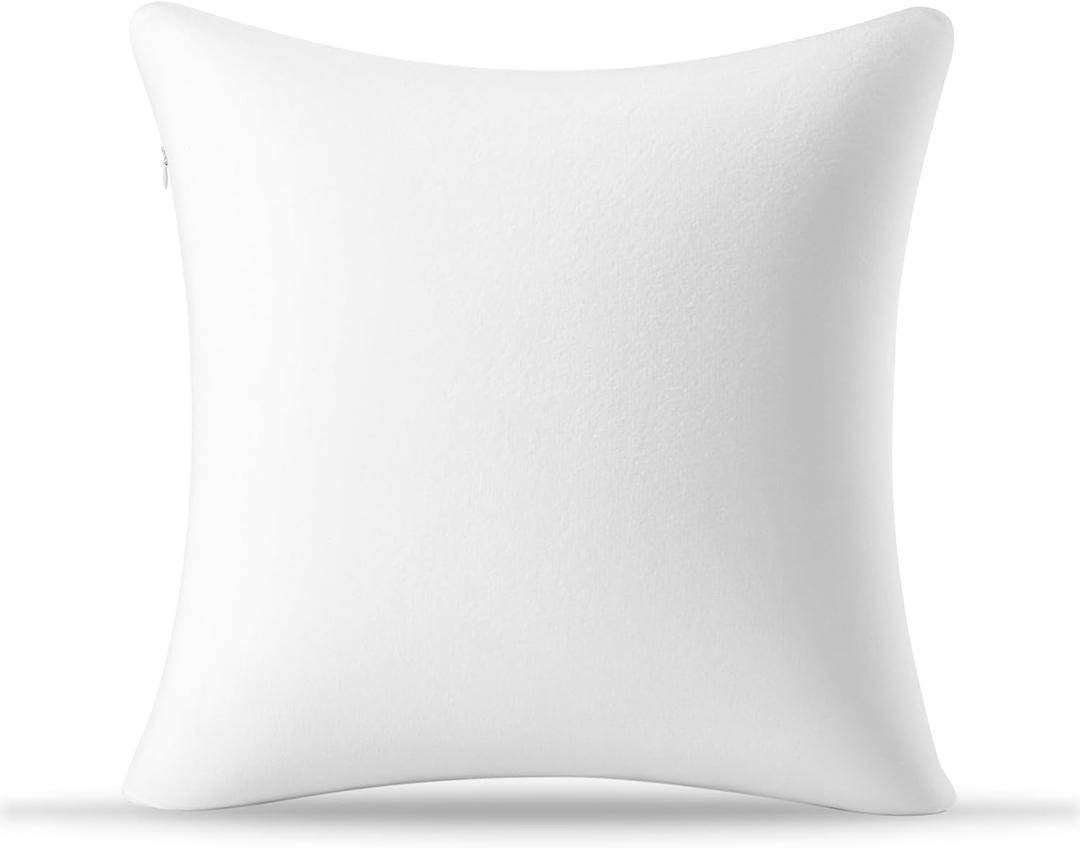 AM AEROMAX 18  18 Throw Pillow Memory Foam Pillow Insert - Square Accent Pillow for Decorative Cushion Bed Couch Sofa - Non-Deforming Over Time (White)