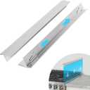 2PCS Stainless Steel Stove Counter Covers, Oven Gap Cover Length Retractable 16.5" to 33" for A Variety of Furnaces, Heat Resistant Effectively Sealing Spills in Kitchen Silvery