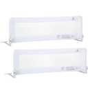 ComfyBumpy Long Toddler Bed Rails - Baby Bed Rail Guard for Kids, Twin, Full, King and Queen Beds - Adjustable Bed Rail for Toddlers - Baby Bed Side Bedrails - White, Long (55.5" x 19.5"), Pack of 2