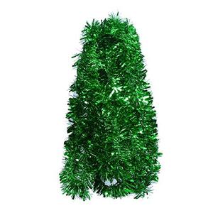 DECORA Green Tinsel Garland for Christmas Tree Decorations St. Patricks Day Wedding Birthday Party Supplies 33 FEET