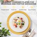 Gold Charger Plates Bulk 50Pcs, 13" Plastic Chargers for Wedding | Reinforced PP Plastic / Shatterproof / Colorfast Gold / Reusable & Easy-Clean / Christmas & Wedding / Textured Edge Chargers