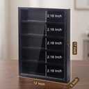 Belt Buckle Display Case, 5 Belt Buckle Holders Included, 17x12 Black Shadow Box with LED Light, Wall-Mounted Men's Belt Clip Storage Box, Lockable