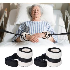 Bed Restraints Belts for Wrists and Ankles, Adjustable Limb Holders with Quick Release Buckles for Use with Medical Bed, Headboard and Frame Rail, Arm and Leg Restraints for Elderly Adults Safety