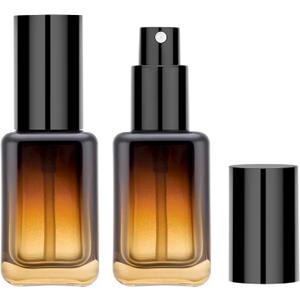 Segbeauty 1oz Fine Mist Amber Glass Spray Bottles, 2pcs Small Travel Size Spray Bottle Refillable Liquid Containers, 30ml Mini Glass Cosmetic Bottles for Travel, Empty Perfume Bottle Atomizer Sprayer