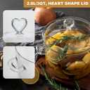 2.8L Heart-shaped Lid Glass Cooking Pot, 2800ml (3Qt/95oz) Capacity. Made From Heat-Resistant Borosilicate Glass, Safe for Dishwasher, Oven, Gas, and Electric Stoves. for Potpourri, Soups, and Pasta.