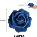 IPOPU Artificial Roses Flowers Heads, 100 Pcs Navy Blue Foam Fake Roses Bulk 3inch Stemless Faux Flowers for DIY Wedding Bouquets, Crafts, Wall Decor,Bridal Shower Party Home Decor(Navy Blue)