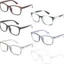 MIGSIR Blue Light Blocking Glasses for Computer Gaming, Fashion Fake Helps Reduce Screen Fatigue Eyeglasses for Women Men (N6 Pack Mix-03)