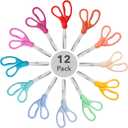 Mr. Pen- 12 Packs 5" Small School Student Blunt Tip Craft Kids Scissors, Stainless Steel Blades Comfort Grip 5 Inch Safety Scissors Bulk for Children Toddler Cutting Paper (Modern Shades)