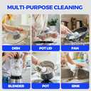 Holikme Dish Brush with Soap Dispenser - Dish Brush with Long Handle Deep Cleaning, Dish Scrubber Switchable Modes for Dishes, Pans, Sink, Pots (White)