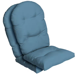 Arden Selections Outdoor Plush Modern Tufted Rocking Chair Cushion, Set of 2, 20 x 18, Water Repellent, Fade Resistant, Cushions for Adirondack and Rocking Chairs 20 x 18, French Blue Texture