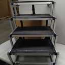 VEVOR 4-Step Dog Car Steps, Folding Dog Ramp with Nonslip Surface, Portable Pet Steps in Aluminum for Car, SUV and Truck, Supports up to 250 lbs