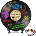 Mothers Day Gifts for Mom - Vinyl Record Guest Book, Best Mom Ever Birthday Decorations, Cute DIY Gift Ideas for Mom from Daughter Son, Happy Mothers Day Presents, 11.8 x 11.8 Inches