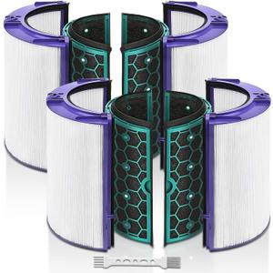 Katerelis 2 Pack Replacement True Filter for Dyson TP04 TP06 TP07 TP09 TP10 HP04 HP06 HP07 HP09 HP10 PH01 PH02 PH04, Fan Sealed Two Stage 360 Filter System Pure Cool & Activated Carbon (Generic)