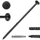 FMhotu #14 Heavy-Duty Wood Screws, Star Drive Deck Screws, Rust Resistant Timber Screws for Timber/Log/Landscaping Wood (10 Inch,50Pcs,Black)