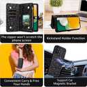 Asuwish Phone Case for Samsung Galaxy A13 5G Zipper Wallet Magnetic Detachable Cover with Screen Protector and Glitter Card Holder Stand Cell A04S M13 G5 A 13 2022 13A A135G SM A136U Women Men Black