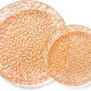 Rubtlamp 60Pcs Orange Plastic Plates, Orange Plastic Disposable Plates With Hammered Design, Party Platos Fancy Disposable Platos Include 30Dinner Plate,30Desssert Plate For Party