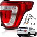 Tail Lights Compatible with 2016 2017 2018 2019 Ford Explorer Rear Brake Lamp Assembly With Wire Harness and Bulbs Replace FB5Z13404A (2016-2019 Ford Explorer, Right Passenger Side)