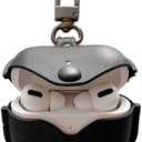 Genuine Leather Case Compatible with AirPods Pro Case 2nd/1st Gen (2023/2022/2019), VOMA Protective Cover for Apple AirPods Pro 2/Pro Wireless Charging Case with Keychain and Snap Lock Black