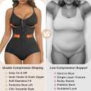 SHAPERX Women's Shapewear Bodysuit Tummy Control Seamless Zip-Up Body Shaper Waist Defining Body Suit (Black, L)