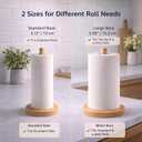 Wooden Paper Towel Holder for Countertop, Solid Beech Wood Stand with Non-Slip Base, Fits Standard Kitchen Rolls, Easy Assembly, Farmhouse Paper Towel Dispenser