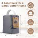 Weighted Door Stopper 5.5 lb - 2 Bonus Draft Stoppers (Up to $15 Value), Heavy Duty Door Stopper with Handle, Floor Safe Fabric Door Stop, Non-Slip for Kids & Pets, 6" L  4.5" W  7" H, Grey