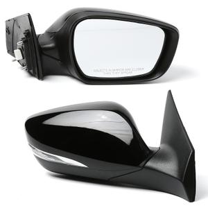 Passenger Side Mirror (Right/RH) Compatible with Hyundai Elantra 2014-2016, Power Adjust, Manual-Folding, w/Turn Signal, 5-Pin Connector, Black Housing, Replaces 876203Y530, HY1321208