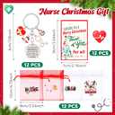 Sureio 36 Pcs Christmas Nurse Appreciation Keychains for Women - Bulk Nurse Week Gifts