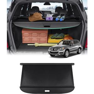 Powerty Retractable Cargo Cover for 2008-2015 Merecedes Benz GLK-Class-Canvas Texture Trunk Cover Privacy Screen Rear Security Shade for GLK Accessories