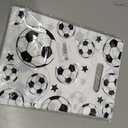 PEUTIER 50pcs Soccer Gift Bags, Plastic Soccer Party Bags Soccer Goodie Goody Snack Treat Candy Bags Soccer Present Party Favor Bags for Team Kids Teens Games Sports Events Supplies (White)