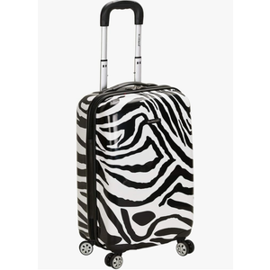 Rockland Safari Hardside Spinner Wheel Luggage, Zebra, Carry-On 20-Inch