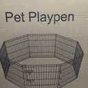 Dog Pen Pet Playpen Dog Fence Indoor Foldable Metal Wire Exercise Puppy Play Yard Pet Enclosure Indoor Outdoor 8 Panels 24 Inch with Bottom Pad/Top Cover (Black with top Cover)