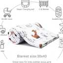 HOMRITAR Baby Blanket for Boys Girls Soft Plush Minky Blanket with Double Layer Dotted Backing for Toddler with Forest Foxes Multicolor Printed 30 x 40 Inch (75 x 100 cm)