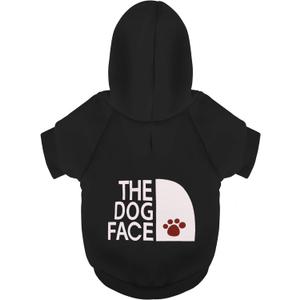 Paiaite Black Chihuahua Dog Hoodie: Keep Your Pup Warm and Stylish with a 'The Dog Face' Printed Sweatshirt Pet Clothes and Sweater Coat All in One Perfect for Winter and Cool Summer Nights! Black XL (XL-(15~24lb) | Chest(~21.5"))