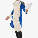 Morph George Washington Costume For Adults With Wig - Colonial Men’s Costume - Historical Dress Up Outfit XL