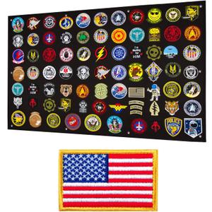 Tactical Patch Display Panel Holder Board for Military Army Combat Morale Uniform Hook and Loop Emblems, 43 Inches x 27.5 Inches (Large), with 1 Flag Patch Included