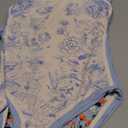 SKAYS Reversible Floral One Piece Swimsuit Women Bathing Suit Vintage Cute with Adjustable Straps Swimwear Size S